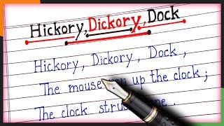 Hickory Dickory Dock || poem || neat and clean handwriting || Handwriting video.