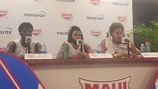 UNC's Drake Powell, RJ Davis and Seth Trimble postgame press conference after rally to beat Dayton