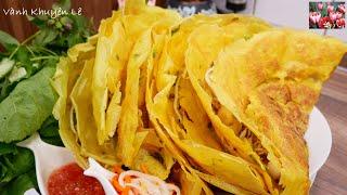 Bảo đảm chưa ai biết Bí quyết pha Bột Bánh Xèo giòn cả ngày này, Vietnamese crepe by Vanh Khuyen