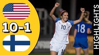 USA vs Finland women 10-1 | U-20 International friendly - Highlights & Goals - 4 goals C. Kuhlmann