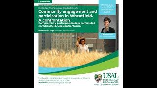 Dra. Kirsten Twelbeck. Conferencia Community Engagement and Participation in Wheatfield.