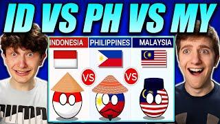 Americans React to Malaysia vs Indonesia vs Philippines (Country Comparison)