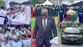 Prez Akuffo Addo breaks down as he file pass his good friend Joe Lartey veteran sport commentator