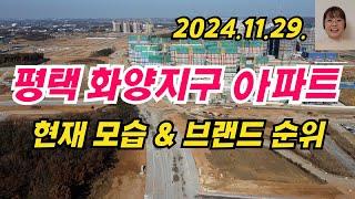 평택 화양지구 서부출장소 착공식, 아파트 2024년 11월 현재 모습과 건설사 도급 순위, 아파트 브랜드 순위