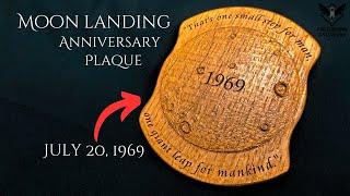 CNC wood carving project for moon landing anniversary.