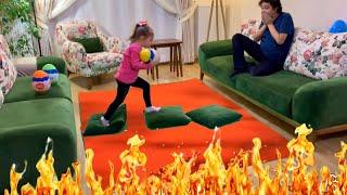 THE FLOOR is LAVA | Yerde Lav Var Oyunu Challenge Çilek Kız Elif Fun Kid Video