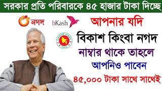 সরকারি অর্থ সাহায্য নিন ৪৫,০০০ টাকা | Gov Financial Help | govt Money 2024 tech site bangla