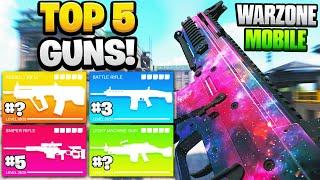 TOP 5 GUNS IN WARZONE MOBILE (BEST COD WARZONE MOBILE GUNSMITH CLASS SETUPS)