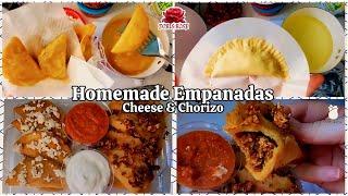 Homemade Turnovers (Empanadas) Cheese & Beef Chorizo With Egg Filling (Smooth Cooked Salsa)