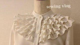 [sewing vlog] making goodbye blouse🪡 Retirement  / Record of living and sewing in Tokyo