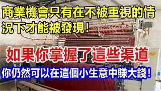 l商業機會只有在不被重視的情況下才能被發現！如果你掌握了這些渠道，你仍然可以在這個小生意中賺大錢！