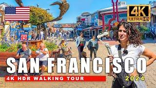 Walking San Francisco, California | Pier 39, Union Square, Market Street, Nightlife | 4K HDR 60fps