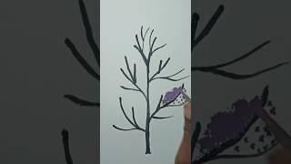 #shorts #Simpal and easy way to draw this type of tree  #purple tree drawing #tree #youtubeshorts