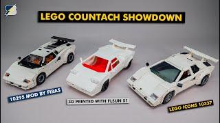 LEGO Lamborghini Countach showdown - 10337 vs 10295 mod by Firas vs 3d printed model - review pt2