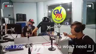 Xander Ford/Marlou Arizala Singing Bruno Mars' Versace On The Floor (GV FM 99.1) Lyrics On Screen