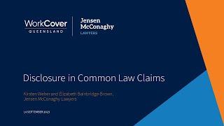 Webinar: Disclosure in Common Law Claims