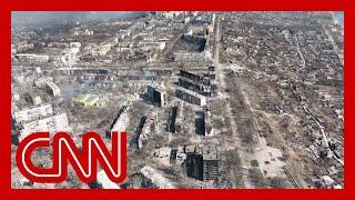 Shocking aerial footage shows Ukrainian city 'reduced to ashes'
