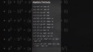 algebra formula ️ बीजगणितीय सूत्र #algebra #formula #shorts