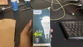 PHILIPS Stellar Bright Rechargeable Emergency Inverter LED Bulb, B22 8.5-Watt-Crystal White