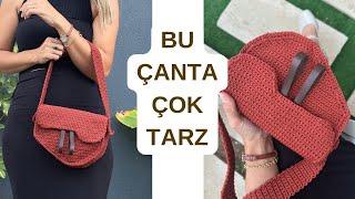 FARKLI  VE ÇOK TARZ BİR ÇANTA YAPIYORUZ  #knitting