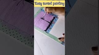 easy sunset painting #shorts #painting #art #aesthetic #trend