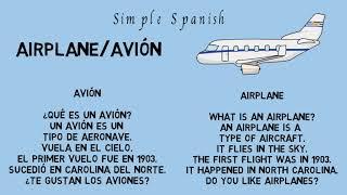 Simple Spanish - Airplane/Avion - Learn Spanish Quickly