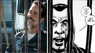 Negan Visits Alexandria Comparison - Walking Dead TV Show VS Comic (Season 7 Episode 4)