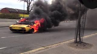 Lamborghini Miura SV catches fire in central London