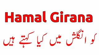 Hamal Girana Ko English Mein Kya Kahate Hai | Hamal Girana Ka English | Hamal Girana Ka English Ky