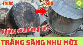 Mẹo Tẩy Xoong Chảo Bị Ố Đen Thành Trắng Bóng Như Mới Chỉ Vài Phút.#Tips To Clean Black Pot Stains.