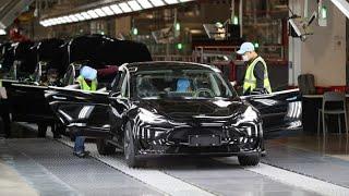 Here's a glimpse at Tesla's Model Y production line at Shanghai Gigafactory