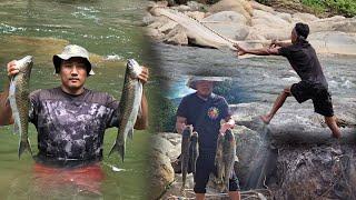 Biggest cast net fishing catch in Nagaland manipur boundary with the Zeliang boys .