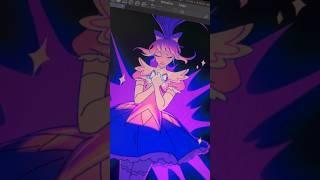 Magical girl drawing process in clip studio paint #art #digitalart