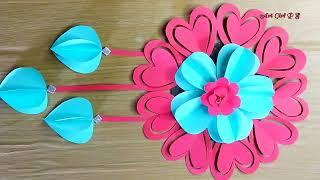 Home decorating ideas wall hanging with paper | easy paper craft for decorations