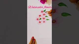 Amazing Quick & Easy Watercolor Flowers Painting  #youtube #art #shorts #painting #video