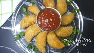 Cheesy Vegetable Half Moon Recipe | Delicious Cheesy Vegetable Half Moons by Tasty Meals and Treats