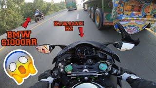 KAWASAKI H2 | HIGH SPEED CHASE On Highway | Auto Show 2019