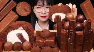 초콜릿 듬뿍 초코 마스케포네 케이크 터녹스 카라멜 웨이퍼 초코디저트 먹방 CHOCOLATE CREAM CAKE DESSERT MUKBANG