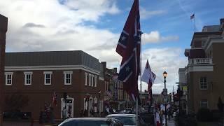 Virginia Flaggers line Lexington's streets