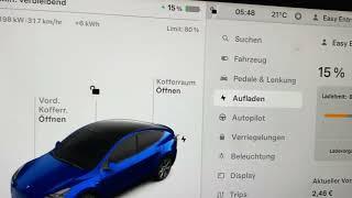 Tesla Model Y laden von 8 % auf 80 %, wie viel kostet es und wie lange dauert es real?