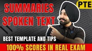 PTE listening summaries spoken test template and best way to perform, S.S.T tips ( Gurwinder Sir )