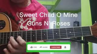 Sweet Child O Mine - GNR (Intro/Bass Acoustic Guitar Tutorial) Standard Tuning