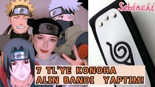 7TL'YE NARUTO KONOHA BANDI YAPTIM! / HANDMADE NARUTO HEADBAND TUTORIAL . SO CHEAP!