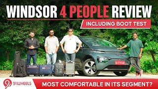 MG Windsor EV Multiple People Review With Boot Test || The Best Family Electric Car In India?