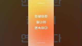 1일1문장_인생이란 찰나의 연속이다 #인생 #찰나 #미움받을용기 #아들러 #철학 #심리학 #좋은글 #명언 #낭독 #보이스