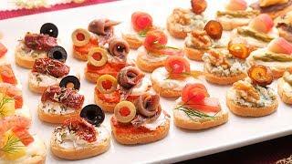 Canapés variados Fáciles y Rápidos | 7 tipos de Canapés Fríos