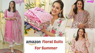 Amazon Floral Kurtis Suits Haul under 1000 Rs  Summer floral Suits kurtis  Perkymegs Hind