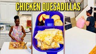 MAKING CHICKEN QUESADILLAS FOR OUR KIDS SCHOOL LUNCH