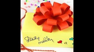 DIY БАНТ для подарка ИЗ 1 ЛИСТА БУМАГИ  Easy paper bow diy #shorts