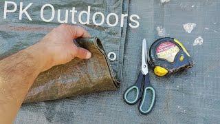 How to cut large tarp for bushcraft shelter